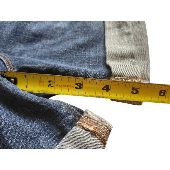 Old Navy Slim Midi Dark Beach Tree Denim Jean Shorts Women's 8 Cuffed Casual - Picture 3 of 8